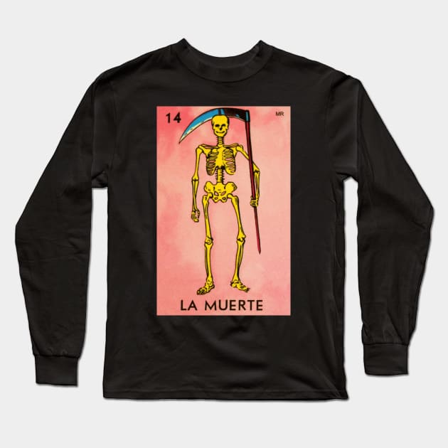 La Muerte - Loteria Mexicana Long Sleeve T-Shirt by Estudio3e